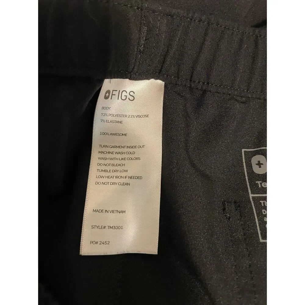 FIGS Mens Cairo Cargo Scrub Pants Size XXL Black Multi-Pockets Straight Leg